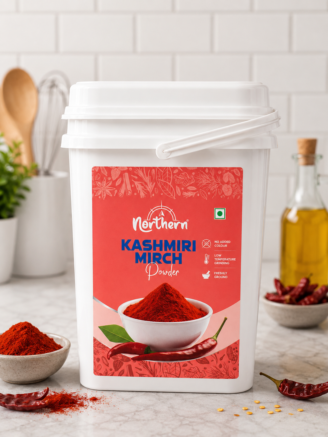 Kashmiri Mirch Powder, 500G Bucket